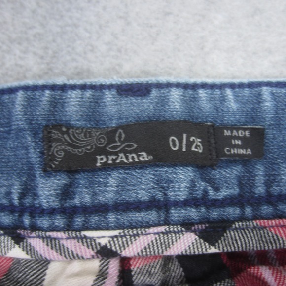 Prana Jeans Womens 0/25 Blue Flannel Lined Straight Leg Outdoor - Picture 7 of 16